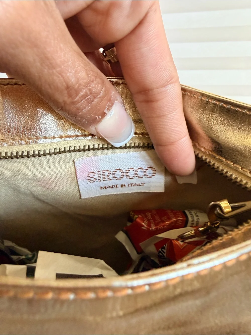 Sirocco Metallic Gold Leather Shoulder Bag